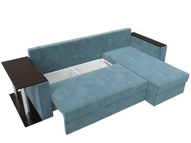 Угловой диван Атланта Лайт правый (полностью Велюр бирюзовый) - Вид 7