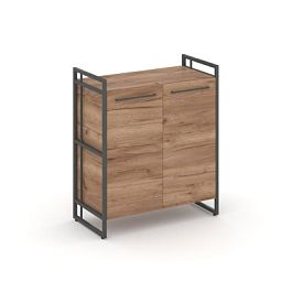 Rift Шкаф 2 ниши широкий RF.SS-21 Дуб Табак/Металл Антрацит 798*396*924 - Фото предпросмотра