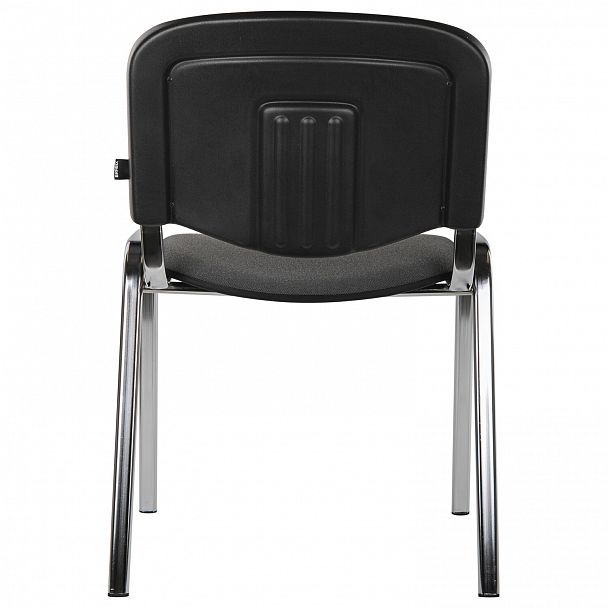 Стул для персонала и посетителей BRABIX "Iso CF-001", хромированный каркас, ткань серая с черным, 531420, стопируемый - Вид 4