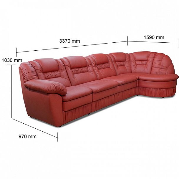 Угловой диван "Честер 2" БЛ-3РУ кожа - Вид 9