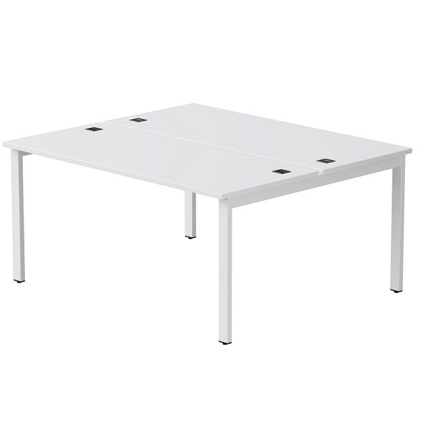 Бенч-система на 2 места Everprof EVO на металлокаркасе 1580х670(1370)x755 Белый/Белый - Вид 1