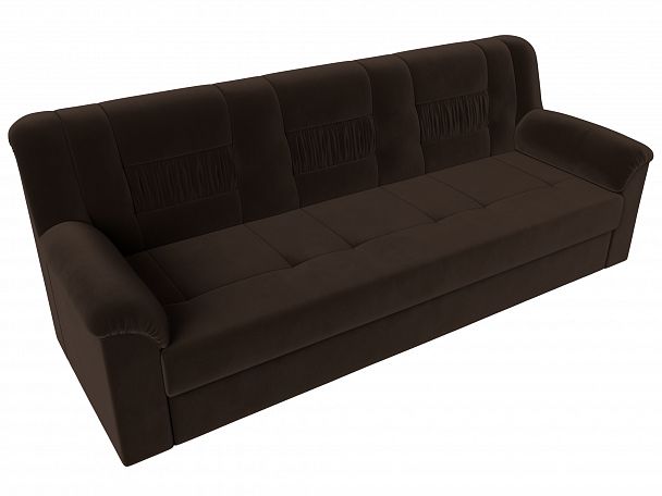 Прямой диван Карелия (полностью микровельвет коричневый) - Вид 5