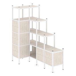Loft Угловой внутренний стеллаж наборный VR.L-42 Денвер светлый/Белый металл 862*1694*1869 - Фото предпросмотра