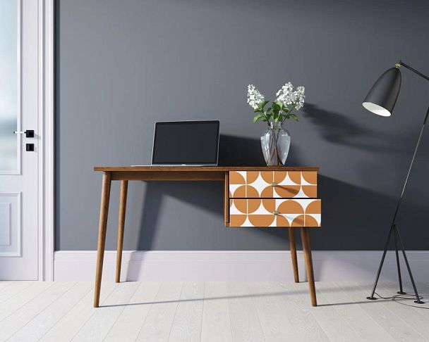 Стол рабочий Berber принт 14 с одной тумбой арт BB20/Print_14 - Вид 2