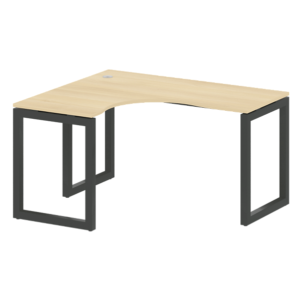 Metal System Quattro Стол криволинейный левый на О-образном м/к 50БО.СА-3 (L) Акация/Антрацит металл 1400*1200*750 - Вид 1
