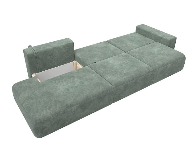 Диван прямой Лига-036 НПБ Модерн Лонг подлокотник справа Велюр зеленый - Вид 9