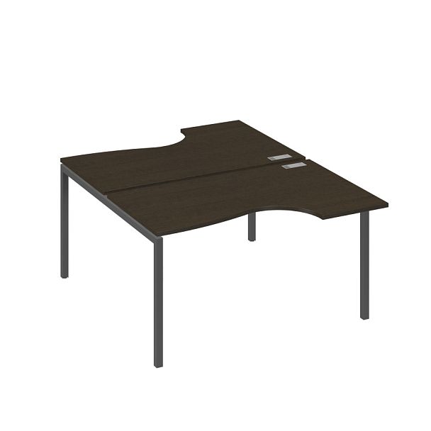 Рабочая станция металлокаркас DUE со столами (2х140) Классика A4 А4 Б2 184 БП венге / металлокаркас антрацит - Вид 1