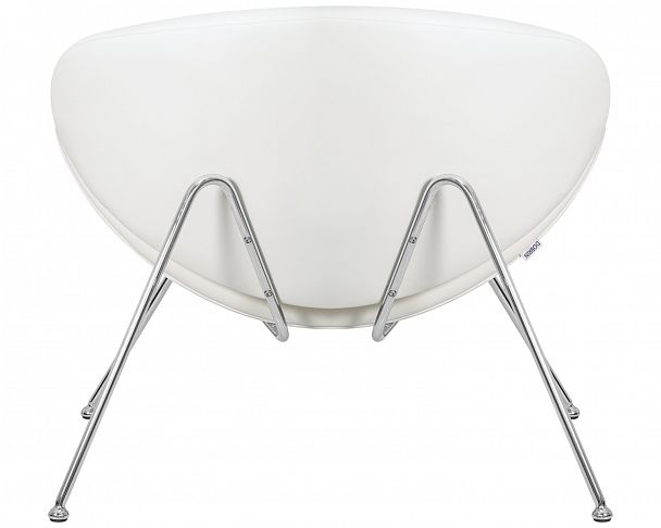 Кресло дизайнерское DOBRIN EMILY (белый винил YP17, хромированная сталь) - Вид 6