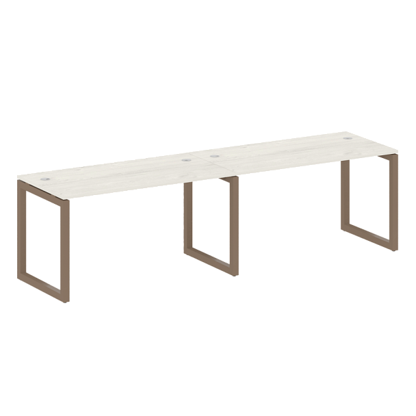 Metal System Quattro Р. ст. на 2 раб. места на О-образном м/к 50БО.СМ-2.3 Дуб наварра/Мокко металл 2800*720*750 - Вид 1