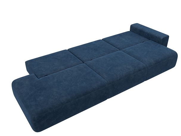 Диван прямой Лига-036 НПБ Модерн Лонг подлокотник справа Велюр синий - Вид 10