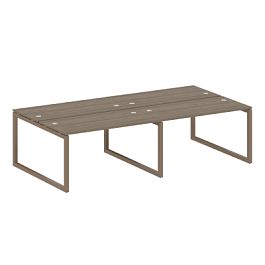 Metal System Quattro Р. ст. на 4 раб. места на О-образном м/к 50БО.СМ-4.3 Вяз/Мокко металл 2800*1475*750 - Фото предпросмотра
