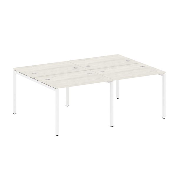 Metal System Quattro Р. ст. на 4 раб. места на П-образном м/к 40БП.СМ-4.1 Дуб наварра/Белый металл 2000*1475*750 - Вид 1
