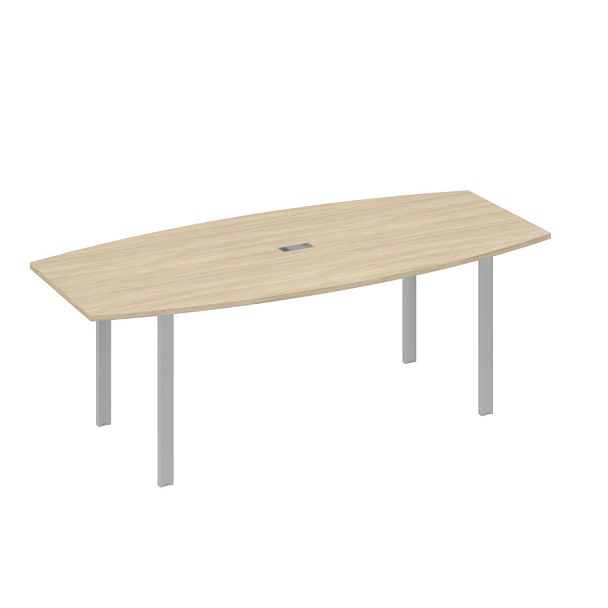 Стол 220 для переговоров фигурный на металлокаркасе UNO A4 А4 Б1 114 БП дуб скандинавский / металлокаркас серый - Вид 1