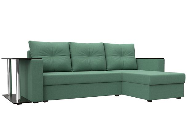 Диван угловой Атланта Лайт правый угол Рогожка зеленый - Вид 1