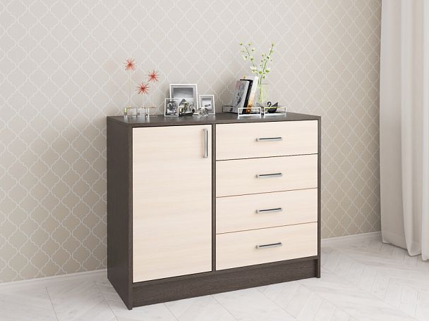 Комод Катрин 6 (830х1000х435) венге/дуб молочный - Вид 1