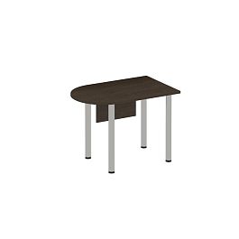 Стол полукруглый опоры хром МХ с экраном ДСП Формула МХ ФР 2114 венге темный - Фото предпросмотра