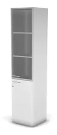 RAC067 ACCORD Шкаф комби с замком, правый, прозрачное стекло 451х448х1982 Белый премиум - Фото предпросмотра