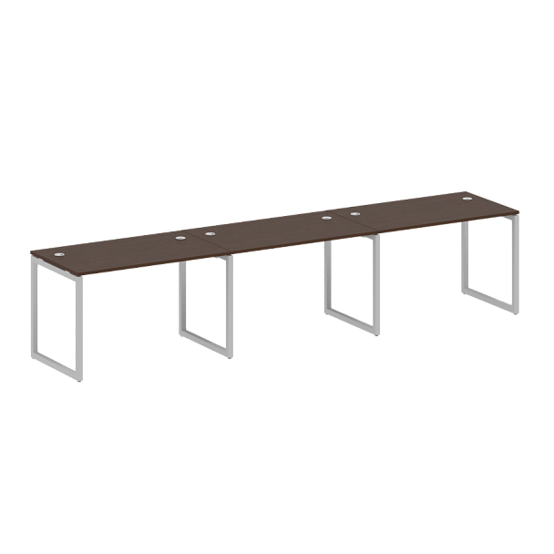 Metal System Quattro Р. ст. на 3 раб. места на О-образном м/к 40БО.СМ-3.2 Венге/Серый металл 3600*720*750 - Вид 1