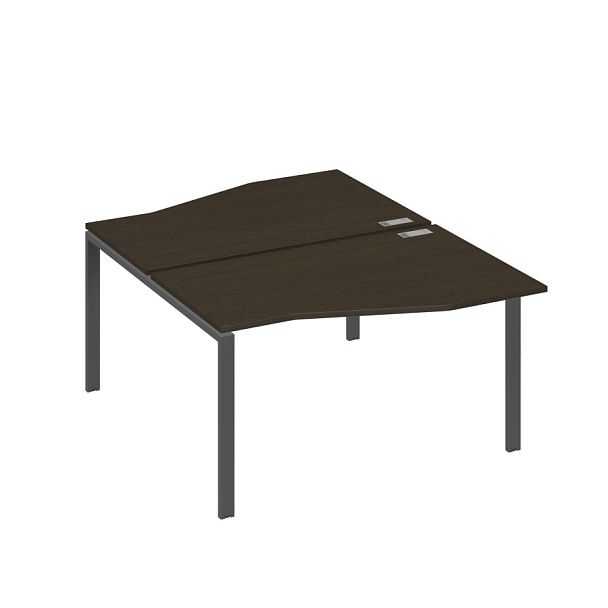 Рабочая станция каркас UNO столы (2х140) Техно A4 А4 Б1 190 БП венге / металлокаркас антрацит - Вид 1