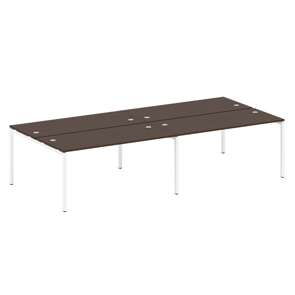 Metal System Quattro Р. ст. на 4 раб. места на П-образном м/к 40БП.СМ-4.4 Венге/Белый металл 3200*1475*750 - Вид 1