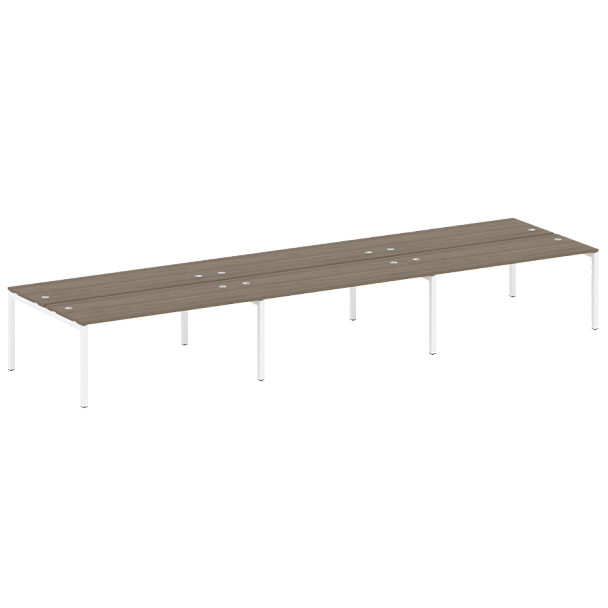 Metal System Quattro Р. ст. на 6 раб. места на П-образном м/к 50БП.СМ-6.5 Вяз/Белый металл 5400*1475*750 - Вид 1