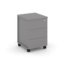 Стайл Проджект Тумба мобильная 3 ящика.  Стандартные колесаЗадняя стенка ЛДСП SN.TM-006 Серый Пепел - Фото предпросмотра