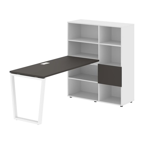 Стол-стеллаж EVRST 1115 Мокко/Белый/Белый 1990х1120х1355 EDIS - Вид 1