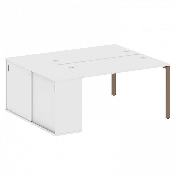 Рабочая станция "Metal System" БП.РС-СШК-1.3 белый/мокко - Вид 1