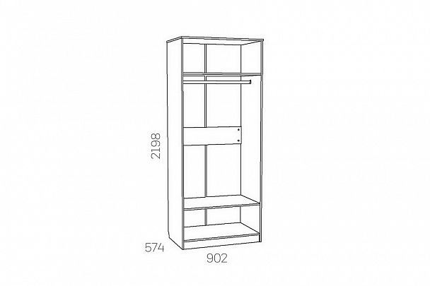 Шкаф платяной Оливия НМ 040.60 Ф - Вид 3