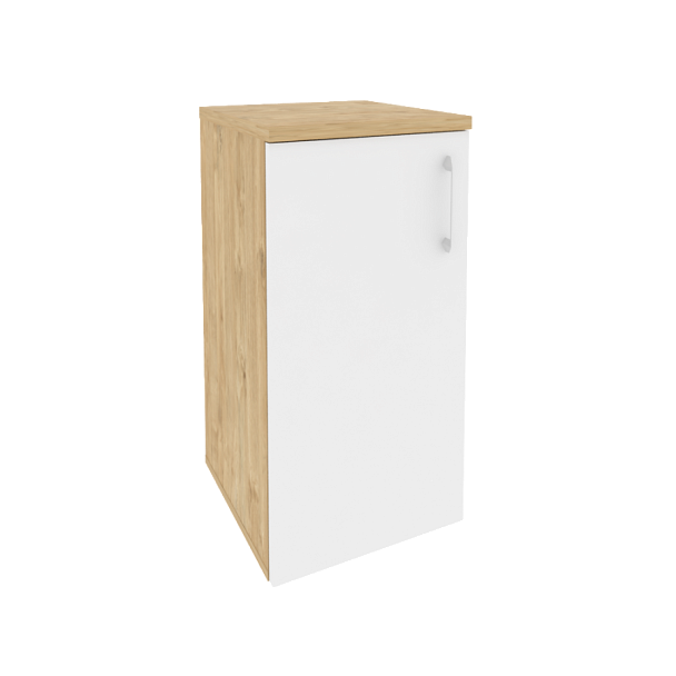 Onix Шкаф низкий узкий левый O.SU-3.1 (L) Тиквуд светлый/Белый бриллиант 400*420*823 - Вид 1