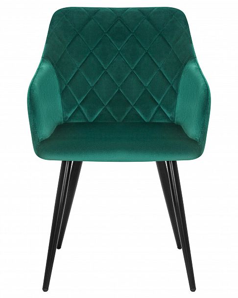 Стул обеденный DOBRIN ROBERT (черные матовые ножки, велюр V108-64 Зелёный) - Вид 6