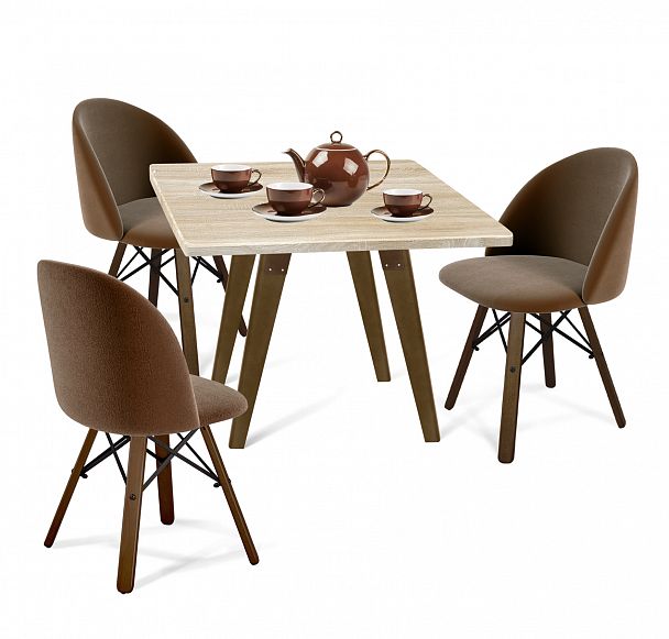 Стол со стульями Sheffilton SHT-DS81 кофейный ликер/тем.орех/черн/дуб сонома - Вид 1