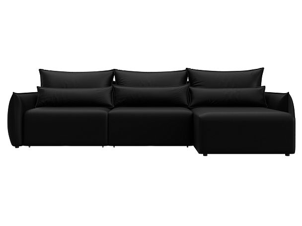 Диван угловой Лига-051 НПБ Лонг угол универсальный Экокожа черный - Вид 2