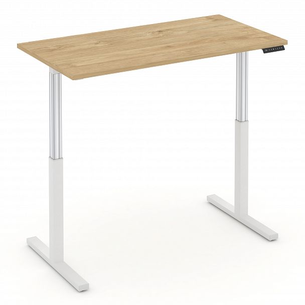 Стол электроподъемный "MOVE UP" MV.SE-3.7 Белый металл / Тиквуд Светлый - Вид 3