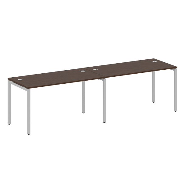 Metal System Quattro Р. ст. на 2 раб. места на П-образном м/к 40БП.СМ-2.3 Венге/Серый металл 2800*720*750 - Вид 1