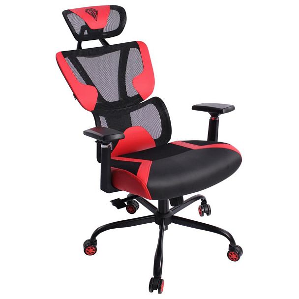 Кресло BRABIX PREMIUM "Toxin GM-520", синхромеханизм, экокожа/сетка/ткань, черное/красное, 532950 - Вид 7