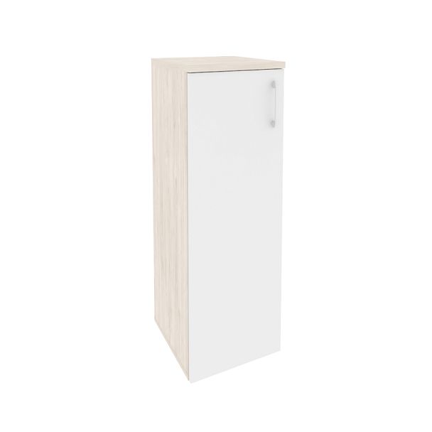 Onix Шкаф средний узкий левый O.SU-2.3 (L) Денвер светлый/Белый бриллиант 400*420*1207 - Вид 1