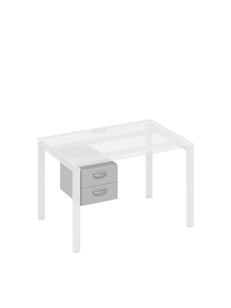 Тумба подвесная 2-ящичная (для стола 80) A4 А4 219 БП серый - Вид 1