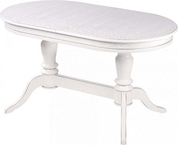 Стол деревянный раздвижной Арей 160(210)х90х76 Белый с серебряной патиной - Вид 2