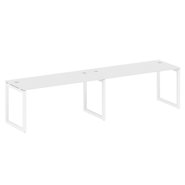 Metal System Quattro Р. ст. на 2 раб. места на О-образном м/к 50БО.СМ-2.4 Белый/Белый металл 3200*720*750 - Вид 1
