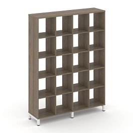 Стайл Проджект Каркас стеллажа 5 яр. SN.KS-540 Вяз Благородный/Металл Белый 1488*400*1982 - Фото предпросмотра