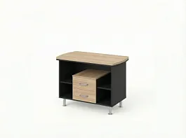 BRL RB074-100x60 Тумба сервисная на цокольных опорах 1000х600х760 Акация/Черный - Фото предпросмотра
