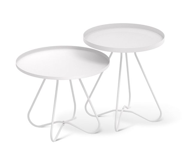 Двойной кофейный столик Sheffilton SHT-CT3/CT3-2 белый муар - Вид 1