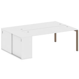 Metal System Quattro Р. ст. с шкафом-купе на П-образном м/к 50БП.РС-СШК-1.5 Т Белый/Мокко металл 2210*1475*750 - Фото предпросмотра