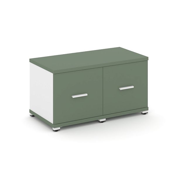 Concept Шкаф 2 узкие секции, 1 ниша CN.STU-123 W Кобо/Белый Бриллиант/Металл Белый 836*420*450 - Вид 1