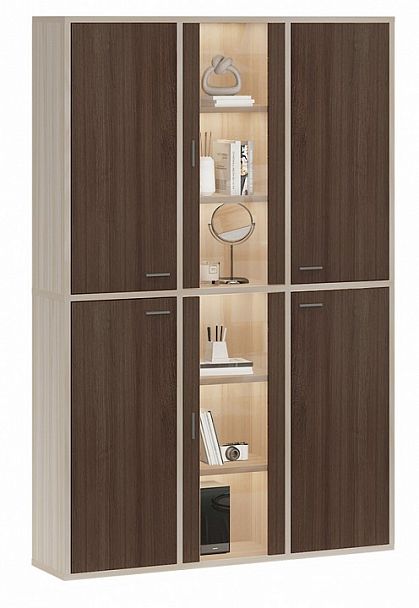 Шкаф-витрина Домино СУ(ш3в2)+4ФГ+2ФС Карамель/Шамони - Вид 2