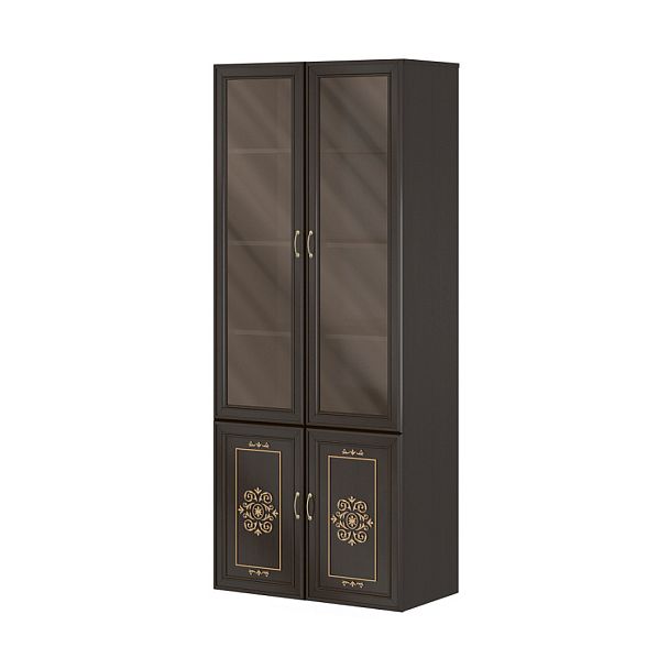 Широкая, высокая, не глубокая секция "Версаль люкс"  ПК-ВРЛ-КШК216Х90СТ/И3/35-В1-974 темный орех - Вид 1