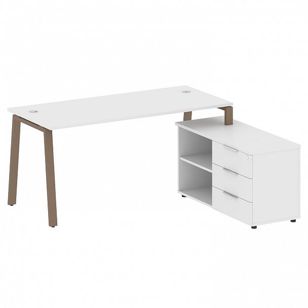 Рабочая станция "Metal System" БА.РС-СТС-2.4 белый/мокко - Вид 1