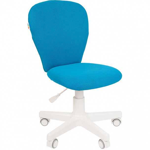 Кресло CHAIRMAN KIDS 105, пластик белый, ткань TW, голубой - Вид 1