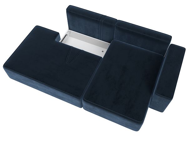 Диван угловой Лига-079 угол правый Велюр синий - Вид 7